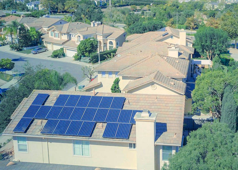 Solar panels on home